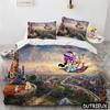 3D-Zeichentrickfilm Aladdin Bettwäsche-Kollektion Jasmine Disney-Prinzessin Bettbezug-Kollektion 3-teilig Bettdecke und Kissenbezug Heimtextilien Geschenk