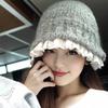Korean Lazy Style Gray Knitted Hat for Women In Autumn and Winter Wool Fisherman Hat Showing Face Small Warm Basin Hat Autumn and Winter Warm