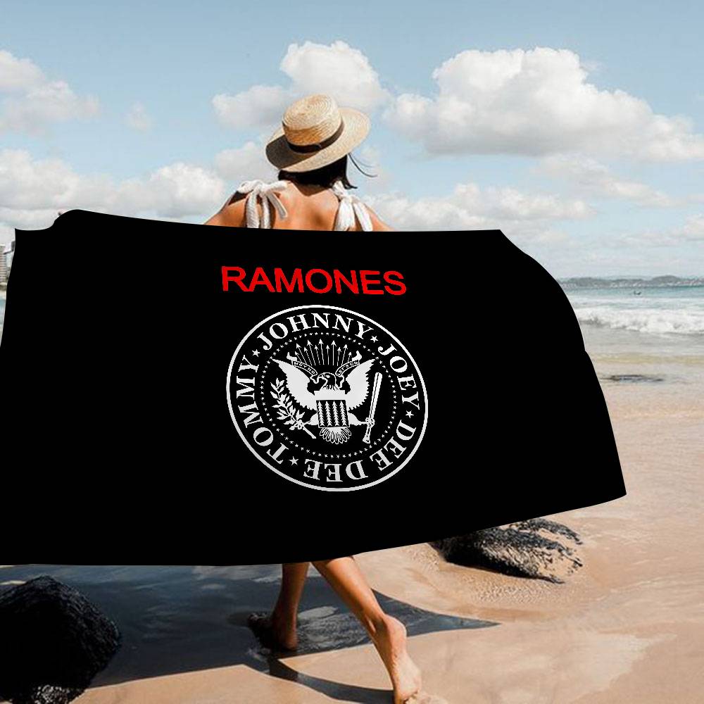 R-ramones Band Microfiber Printed Beach Towel Mountain Climbing Yoga Beach Swimming Running Absorbent Soft Towel