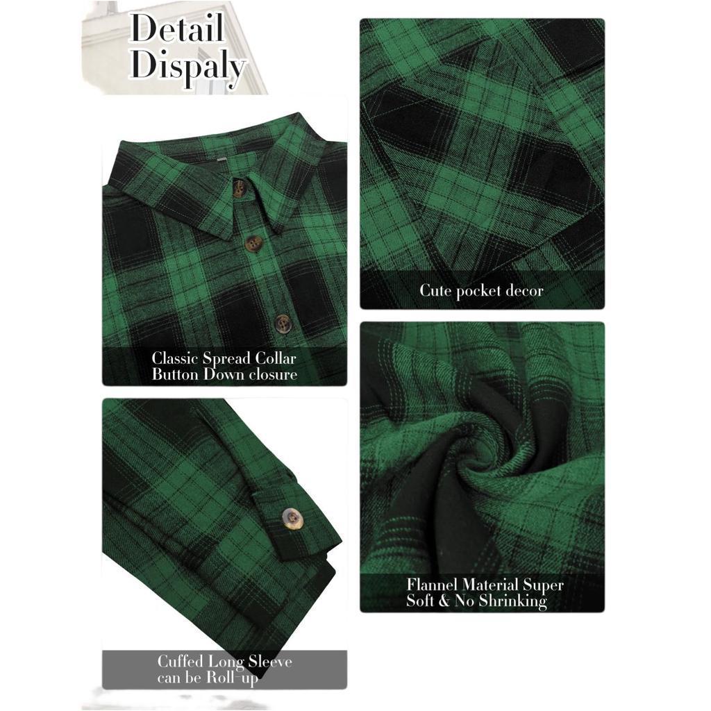 Women's Fashionable Casual Button-checked Long-sleeved, Versatile Formal Shirt Jacket