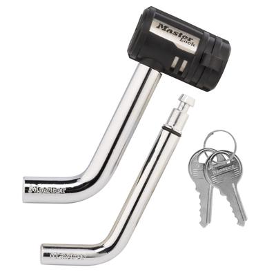 Master Lock Verrou de récepteur, Tête pivotante 1/2" et 5/8", Attelage de verrouillage d'attelage de coupleur de remorque résistant aux intempéries