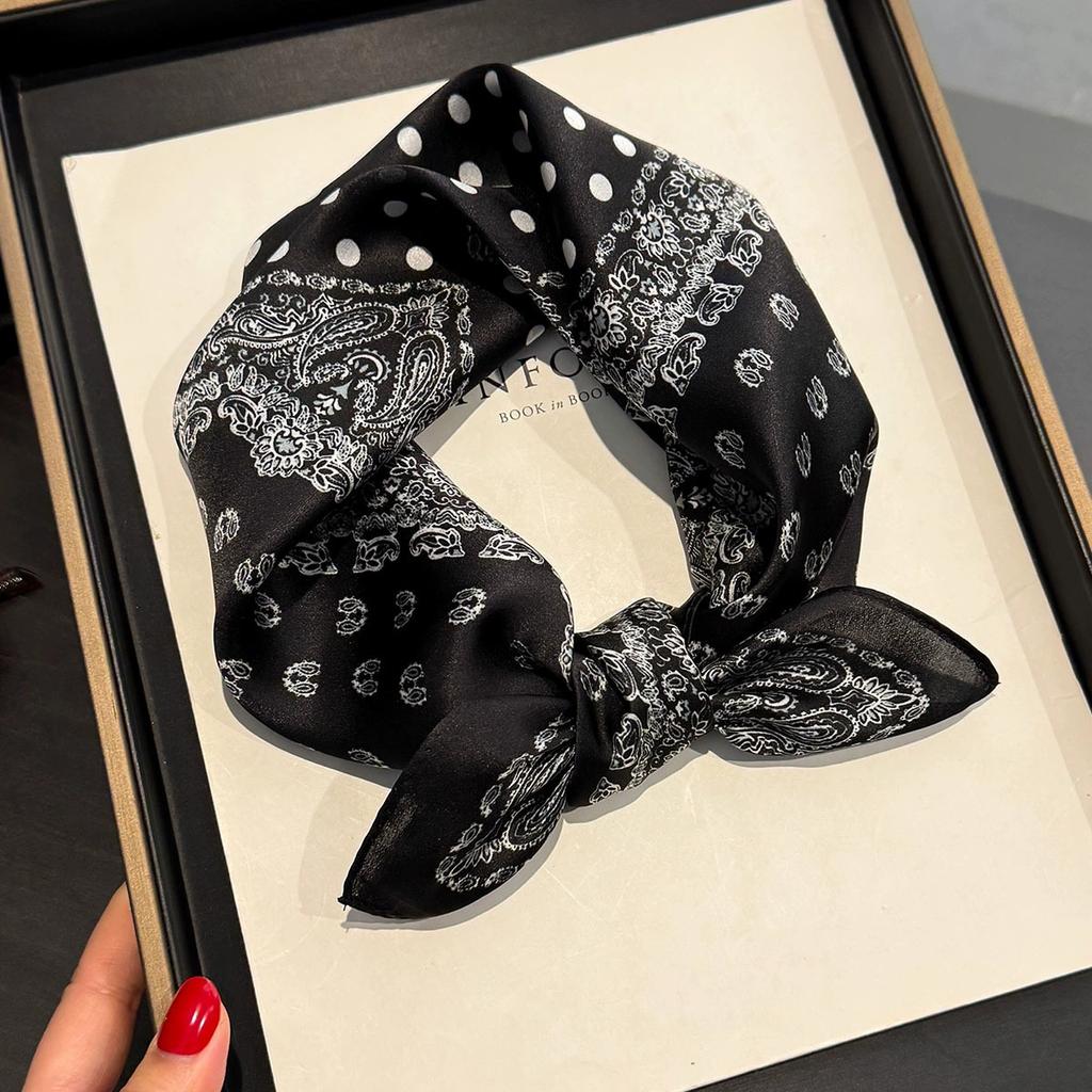 Fashion 100% Real Pure Silk Headscarf Square Scarf For Women Shawl Foulard Hijab Neckerchief Bandana Print Bufanda Echarpe