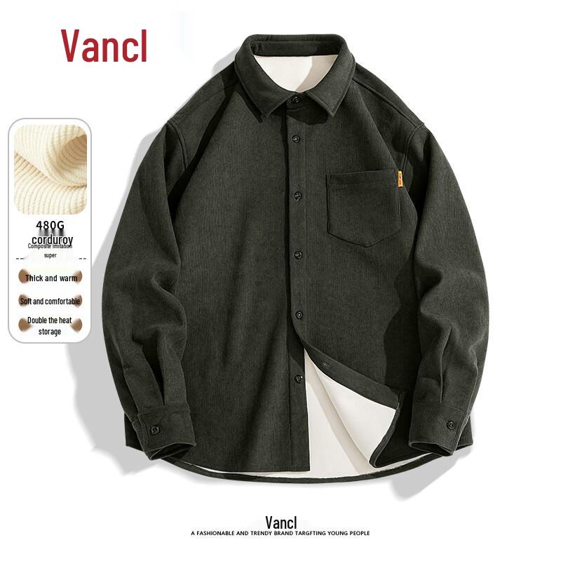 VANCL Men s Fleece-Lined Corduroy Shirt Jacket XL