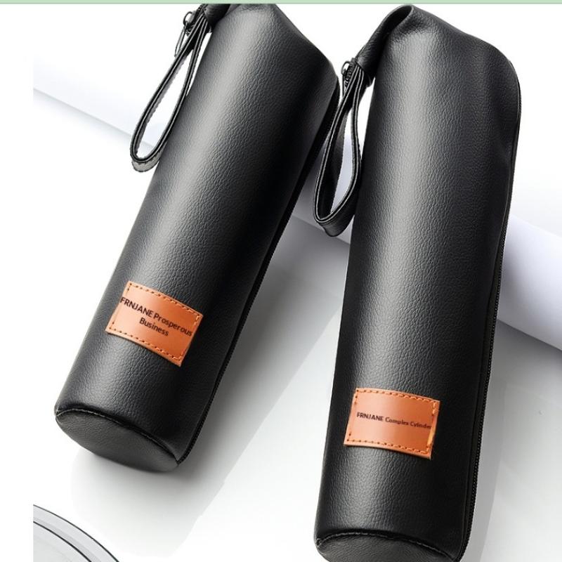 1Pc Leather Cup Sleeve Sport Water Bottle Cover Case With Rope Portable Vacuum Glass Cup Sleeve Cup Pouch Camping Accessories