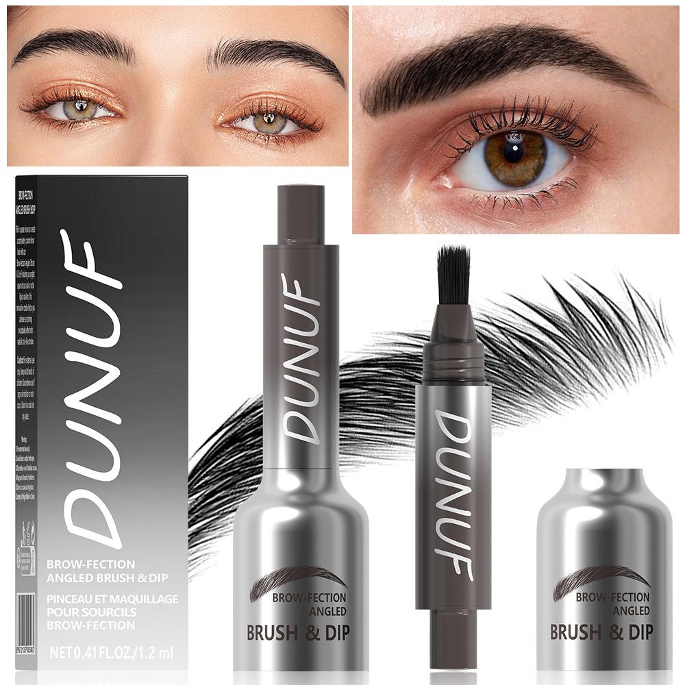 Brow Tint Dye with Brush Applicator – Fine Dye-by-Roots Formula for Long-Lasting, Natural, Fluffy Brows – Waterproof, Smudge-Proof