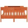Solid Wood Bed with Shelf Without Mattress Wax Brown 135 x 190 cm