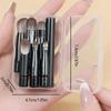 6Pcs Mini Makeup Brushes Set Portable Retractable Soft Concealer Brush Foundation Eye Shadow Tool Eyelash Brush With Storage Box