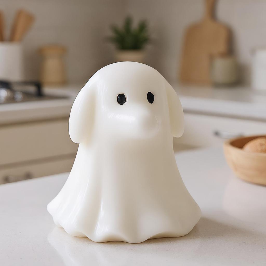 Ghost Shape Silicone Mold Halloween Candle Stencil Cute Spooky Haunted House Decor Making For Cake Decor Clay Craft Chocolate