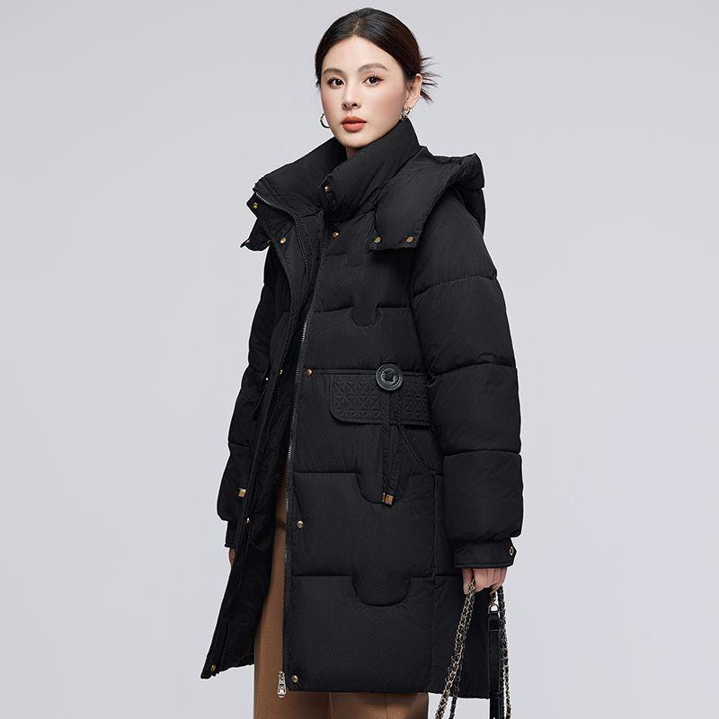Long Women Cotton Coat Winter Korean Fashion Warm Thick Padded Jacket Loose Fit Versatile Outwear Stylish