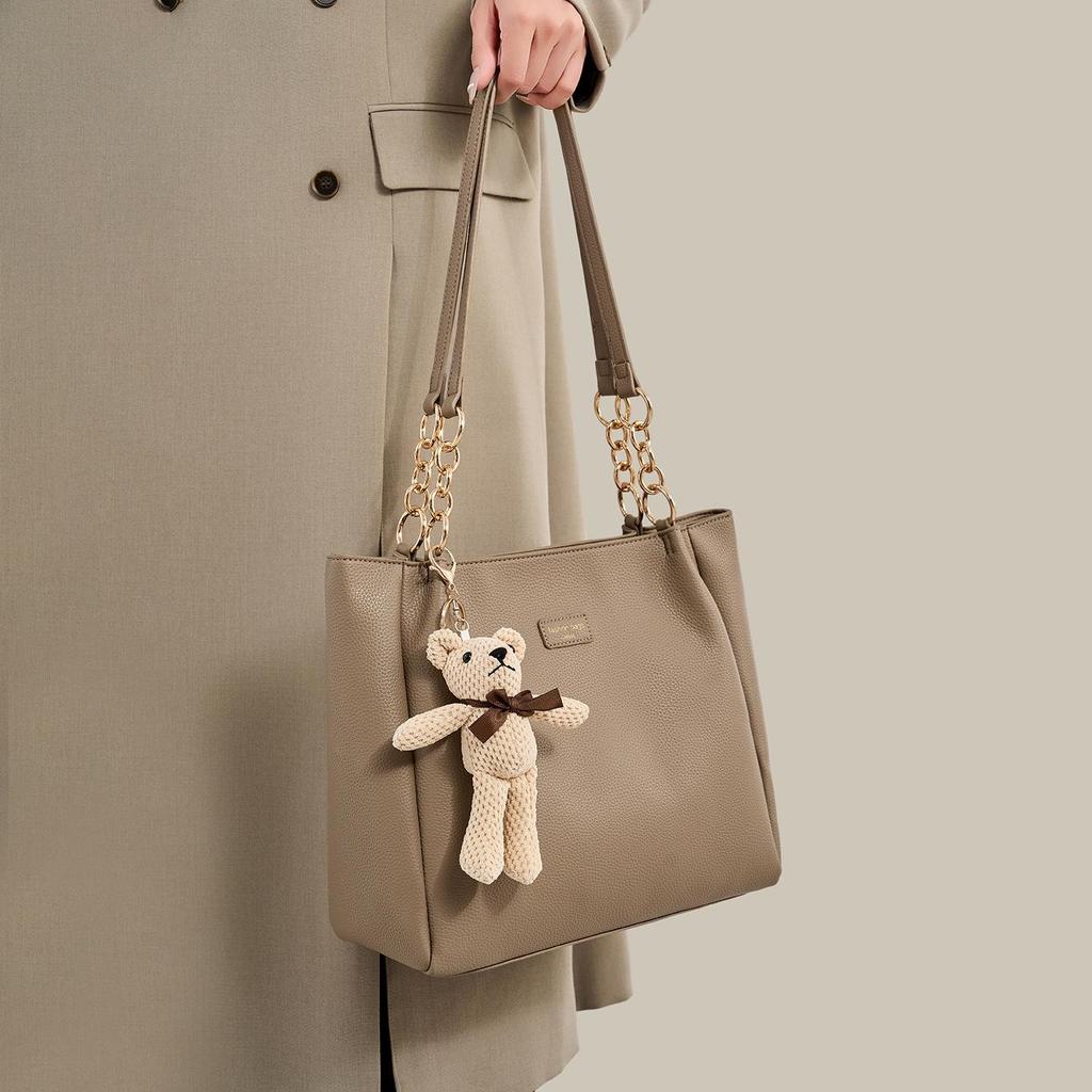 2026 Spring/Summer Light Luxury Milk Tea Handbag – Women's Large Capacity Single Shoulder Tote