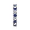Exquisite Women's Thin Ring Full Paved Blue White Cubic Zirconia Simple Stylish Girls Promise Rings Wedding Party Jewelry