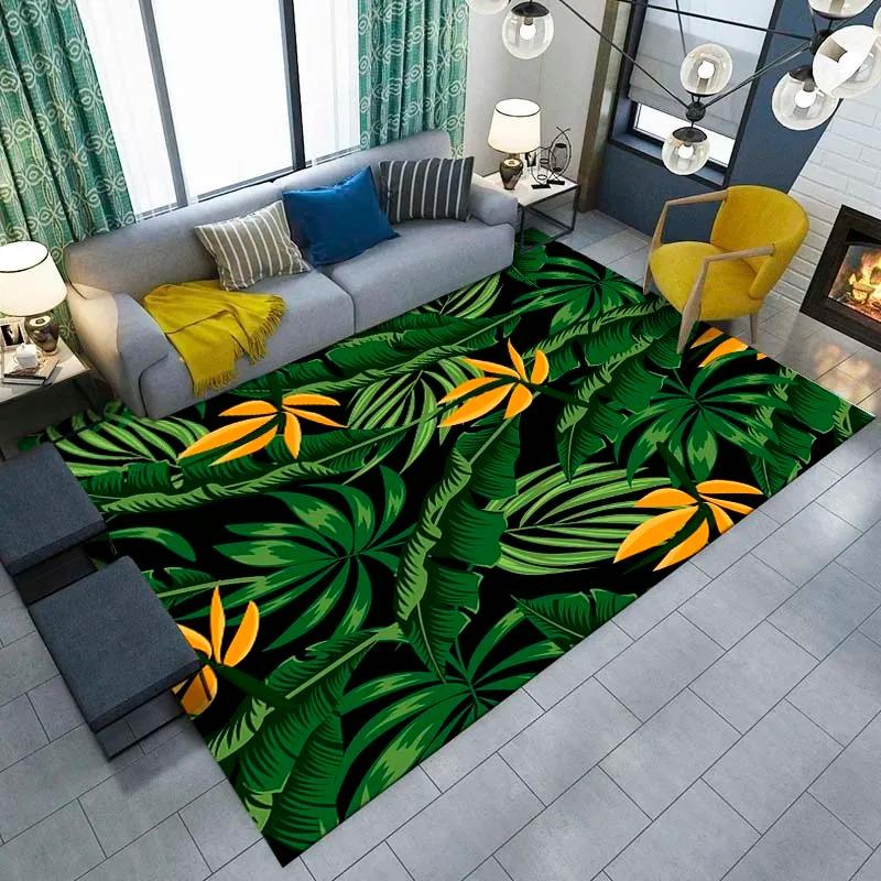 Tropical Plant Leaf Printed Floor Mat Door Front Decoration Home Living Room Floor Mat