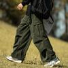 Men's Casual Army Green Corduroy Overalls - Cityboy Trendy Wide-Leg Trousers for Autumn/Winter