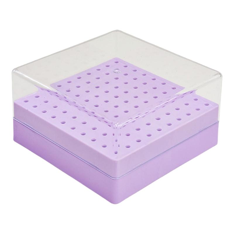 Professional Manicure Tool Storage Case 100 Slot Clear Lid Organizer Nail Drill Bits Accessories for Women and Men