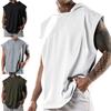Summer Shirt Solid Color Sleeveless Loose Comfortable Men Top for Gym