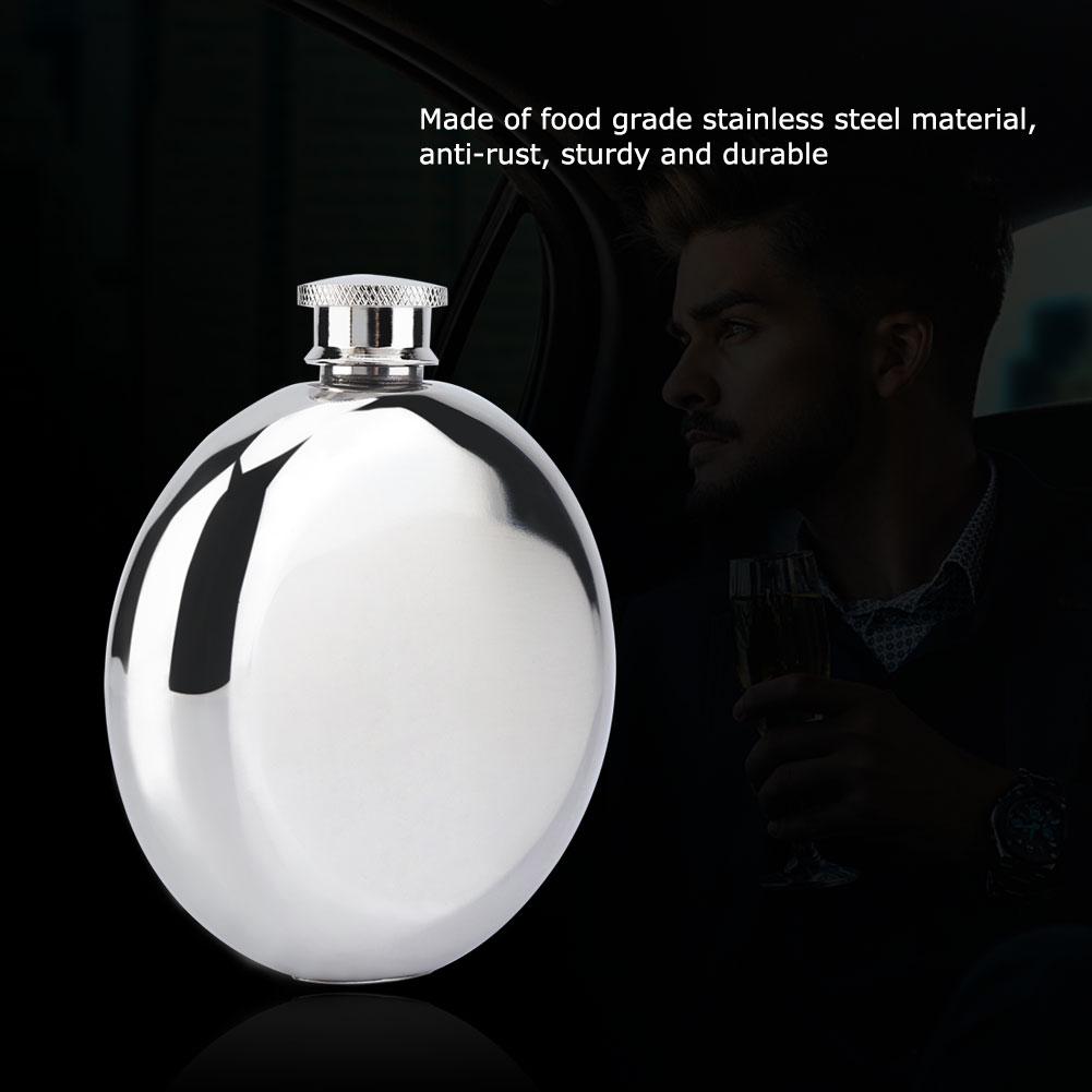 5oz 150mL Portable Stainless Steel Wine Whiskey Flask Round Alcohol Bottle Male Gifts