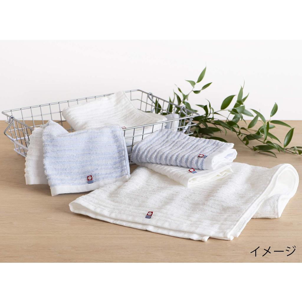 Stylem Imabari Iyo no Shiranami Bath Wash Set of IY2030 Takisada-Osaka Towels, (White Wave) & Towels, 2,