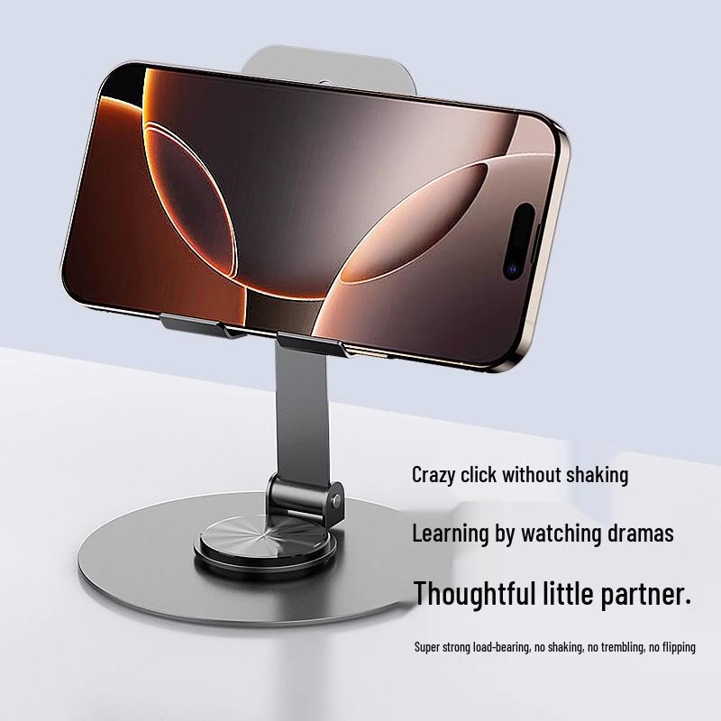 Foldable 720° Rotating All-Metal Phone & Tablet Stand for Binge-Watching and Live Streaming