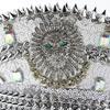 Silver Sequins Festival Show Hot Diamonds Versatile Rhinestones Navy Hat Party Orgy Birthday Wedding Big Block Hat