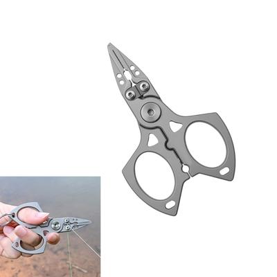 Braided Fishing Line Cutter Rings Openers with Lanyard Fishing Pliers Multifunctional Fishing Tackle Stainless Pliers