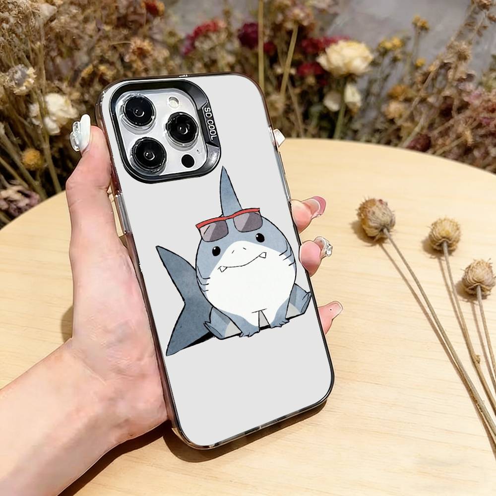 Shark Cute Phone Case For iPhone 17,16,15,14,13,12,11 Plus,Pro Max,XS,Colorful Silver Phone case Funda Cover