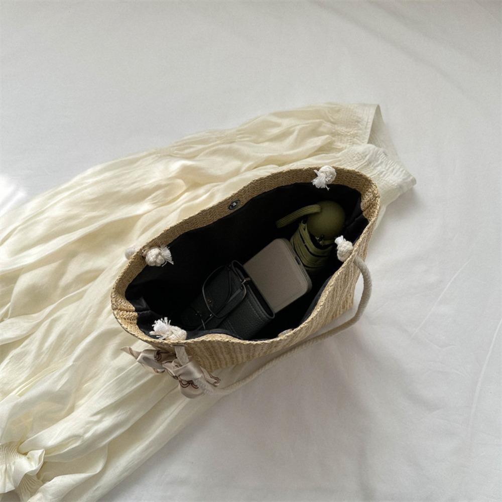 New Summer Straw Bag Shoulder Bag Women Large Capacity Commuting Bag Trendy Tote Bag