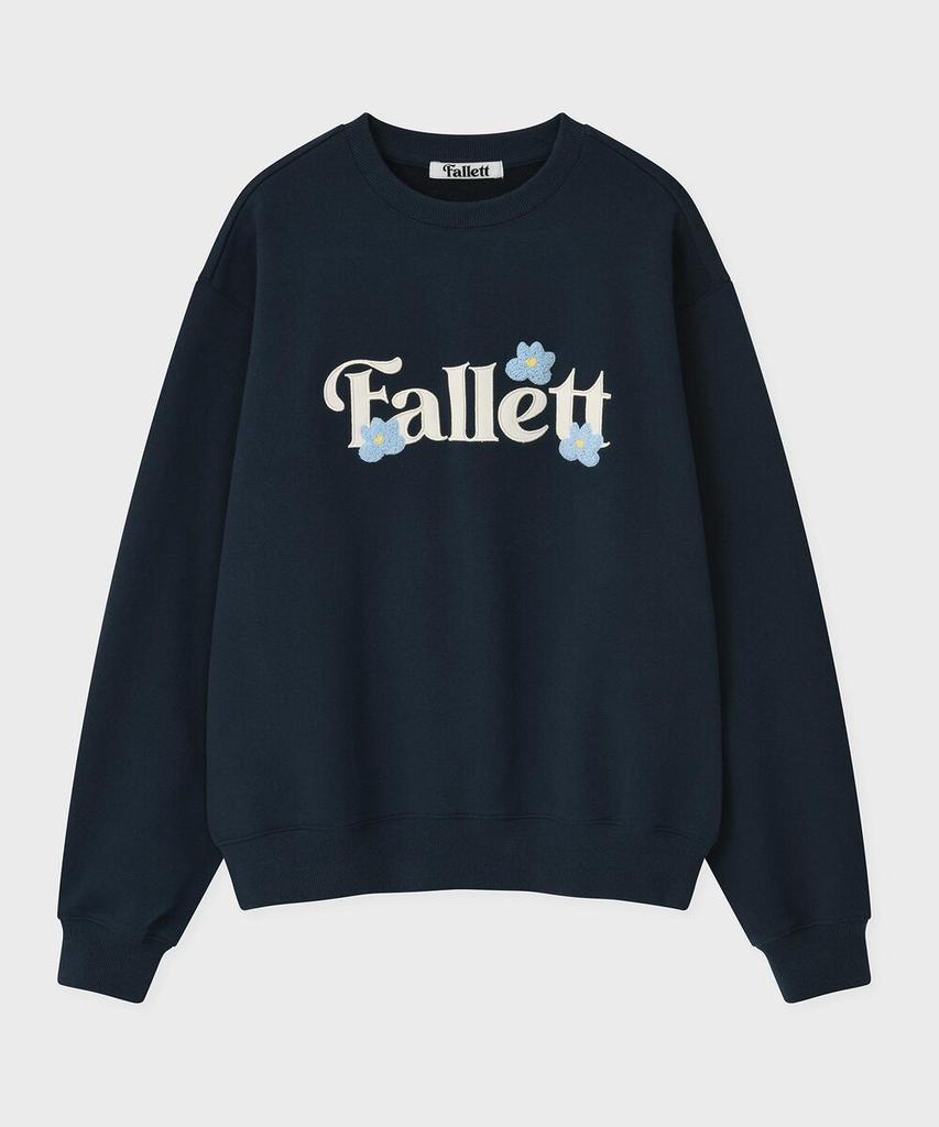 FALLETT Mini Boucle Flower Sweatshirt Navy