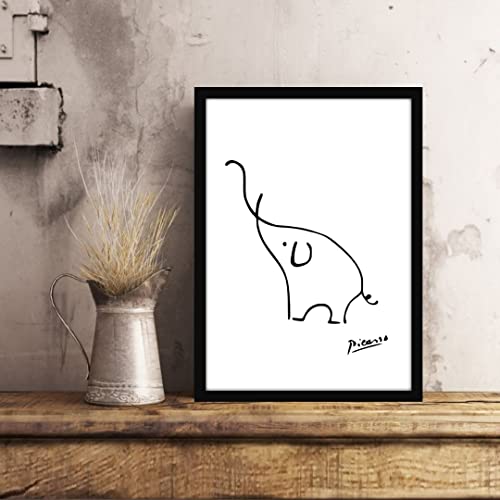 Poster aoipro Picasso Cute Elephant Drawing (A4 size (with black frame))