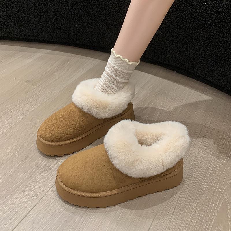 

Женские утепленные хлопковые сноубутсы с плюшевой подкладкой для дома и улицы, размеры 36-43, для осени и зимы. 41 светло-коричневого