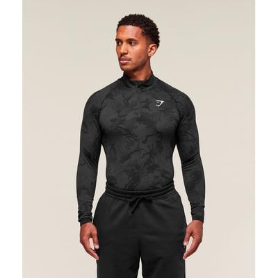 Gymshark Geo Seamless 1/4 Φερμουάρ Μαύρο Ανθρακί Γκρι A2b3j Bbf9