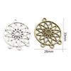 10pcs Metal Round Flower Charms Pendant with 3 Loops Connector Tassel Pendant 33x26mm DIY Jewelry Making Findings Accessories