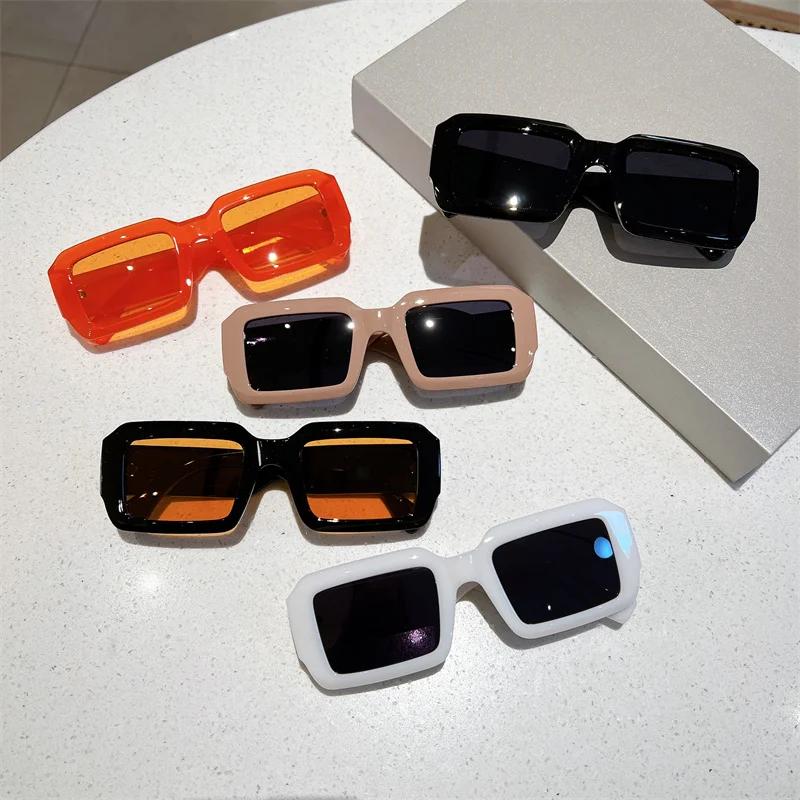 Vintage Rectangle Sunglasses Fashion Square Candy Color Shades Eyewear Trendy Retro Women Brand Design Uv400 Sun Glasses