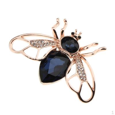 Broche Épingle Vintage Abeille Bourdon Plaqué Or Cristal Strass pour Femme