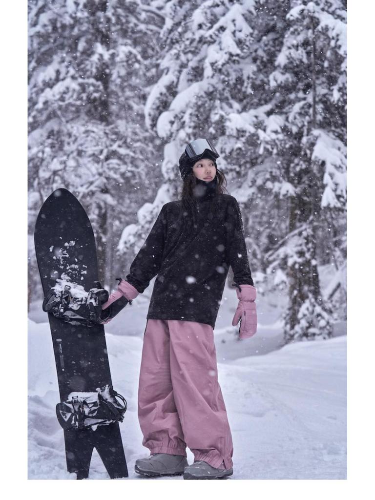 Unisex Waterproof Ski & Snowboard Pants: Loose Fit, Warm, Plus Velvet, for Men & Women.
