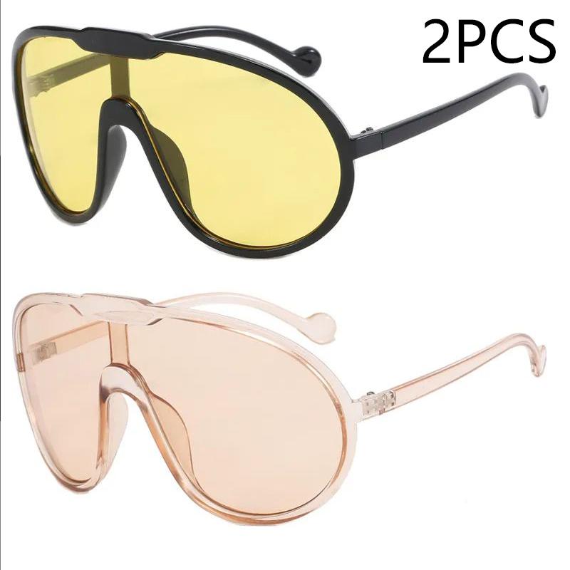 New Large Frame Sunglasses Outdoor Windproof UV Protection Street Fashion Personality Shades