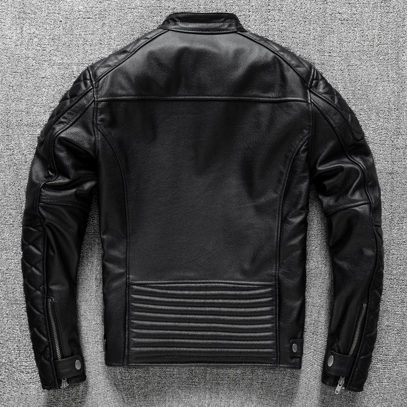 First Layer Cowhide Leather Genuine Leather Men's Motorcycle Motorcycle Leather Jacket Cycling Suit Jacket
