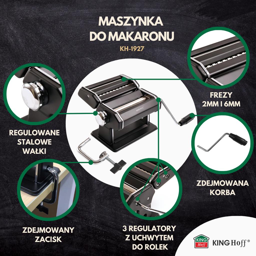 Maszynka 2 w 1 do ciasta i makaronu czarna KINGHOFF KH-1927