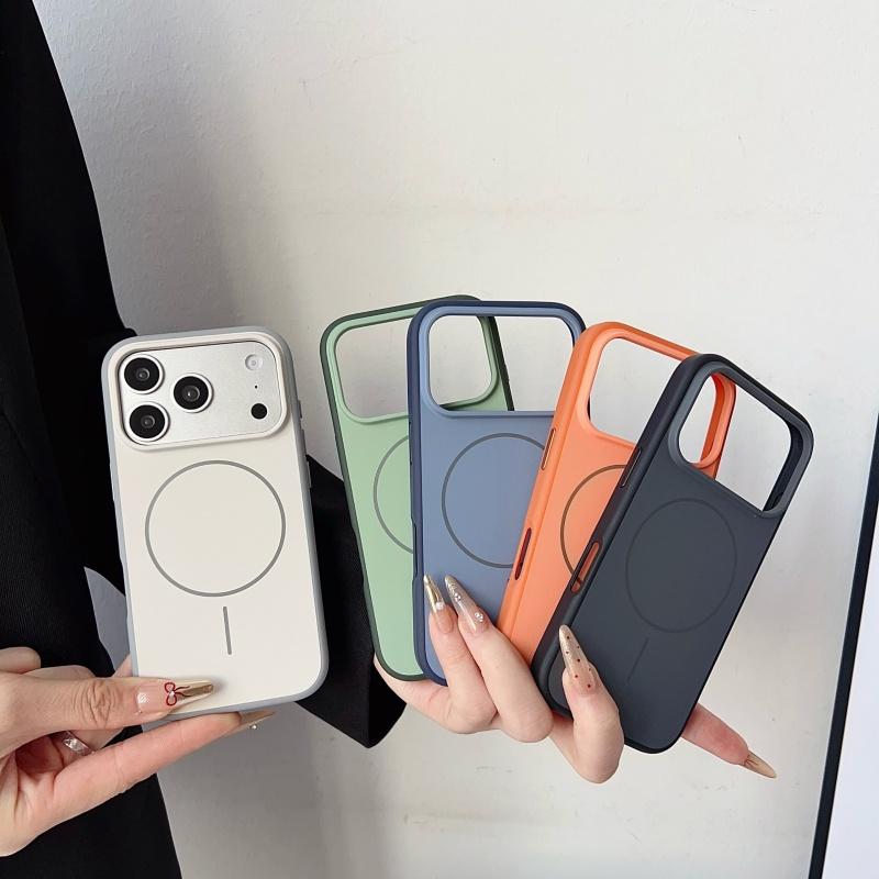 Case for IPhone 17 16 15 Pro Max 17Air for Magnetic Skin Feel PC Lens Hardware Button Shockproof Wireless Charging Back Cover