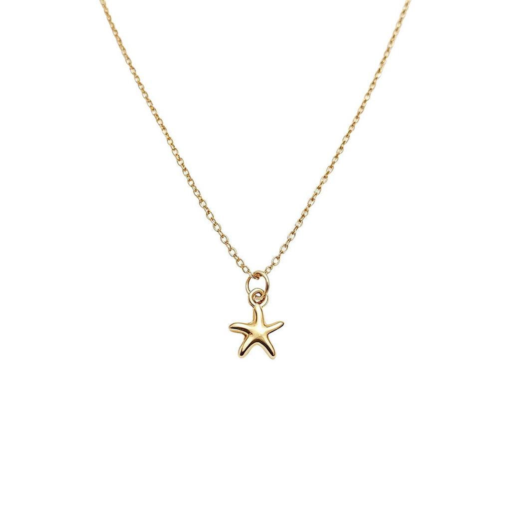 Daily versatile cool style starfish necklace women simple five-pointed star gold collarbone chain Valentine's Day accessory trendy women