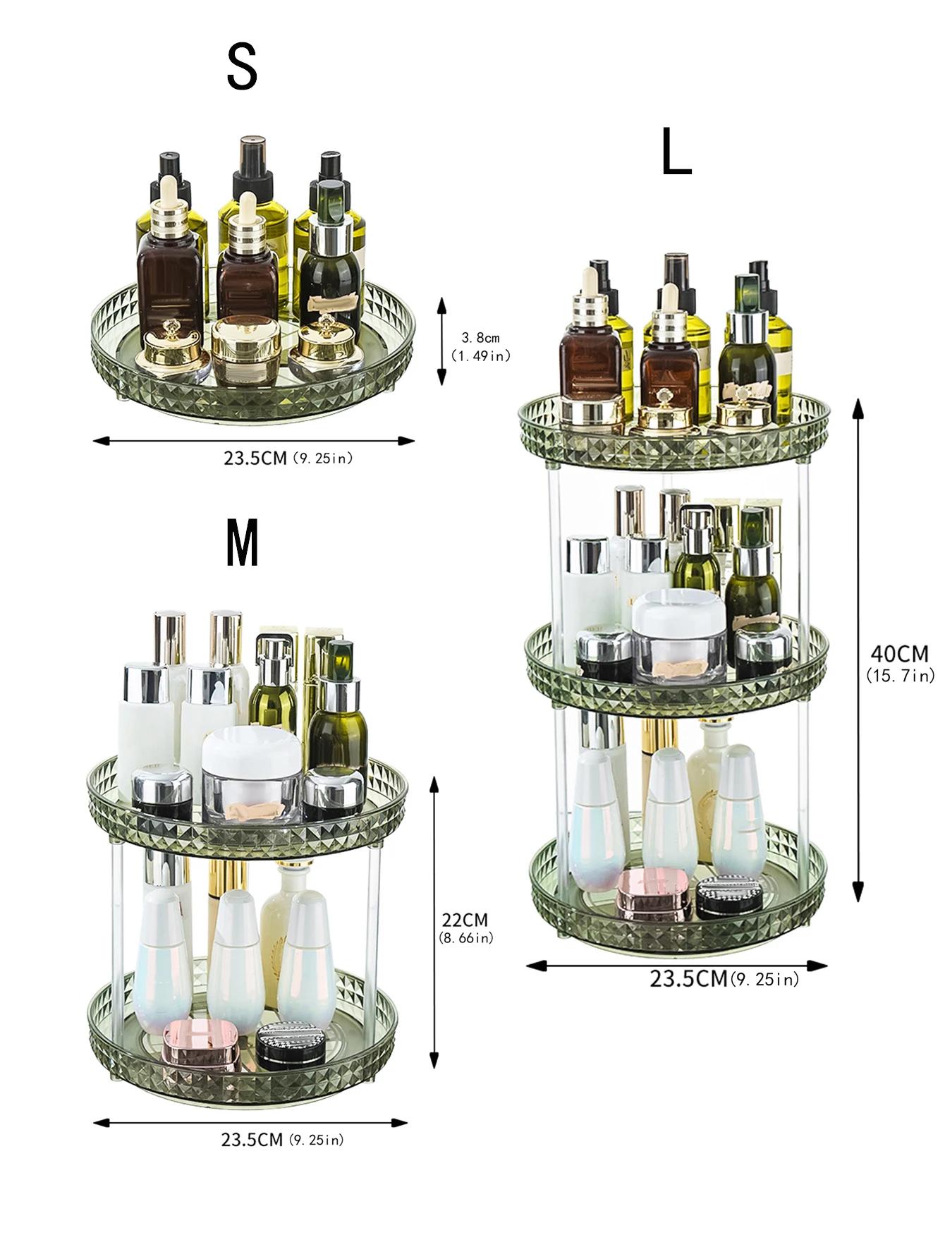 

1PCS Transparent Rotating Diamond Multilayer Desktop Cosmetics Storage Rack Storage Box Desktop Dresser Skin Care Organiser S зелёный