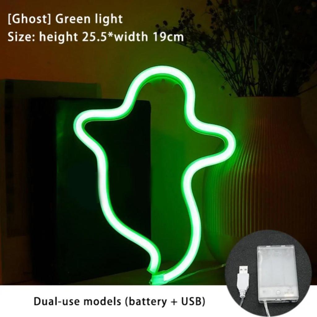 Halloween LED Neon Light Sign For Wall Decor Shape Lamp With Tery Or USB Powered For Halloween Party,Bar,Room Decor