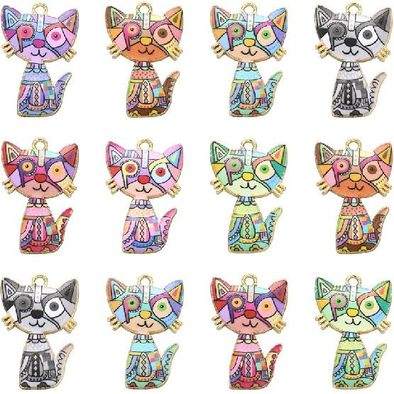 KitBeads 40pcs Enamel Rabbit Charms Mixed Styles Easter Bunny Charms Flower Printed Animal Bunny Rabbit Charms for Jewelry Making Bulk