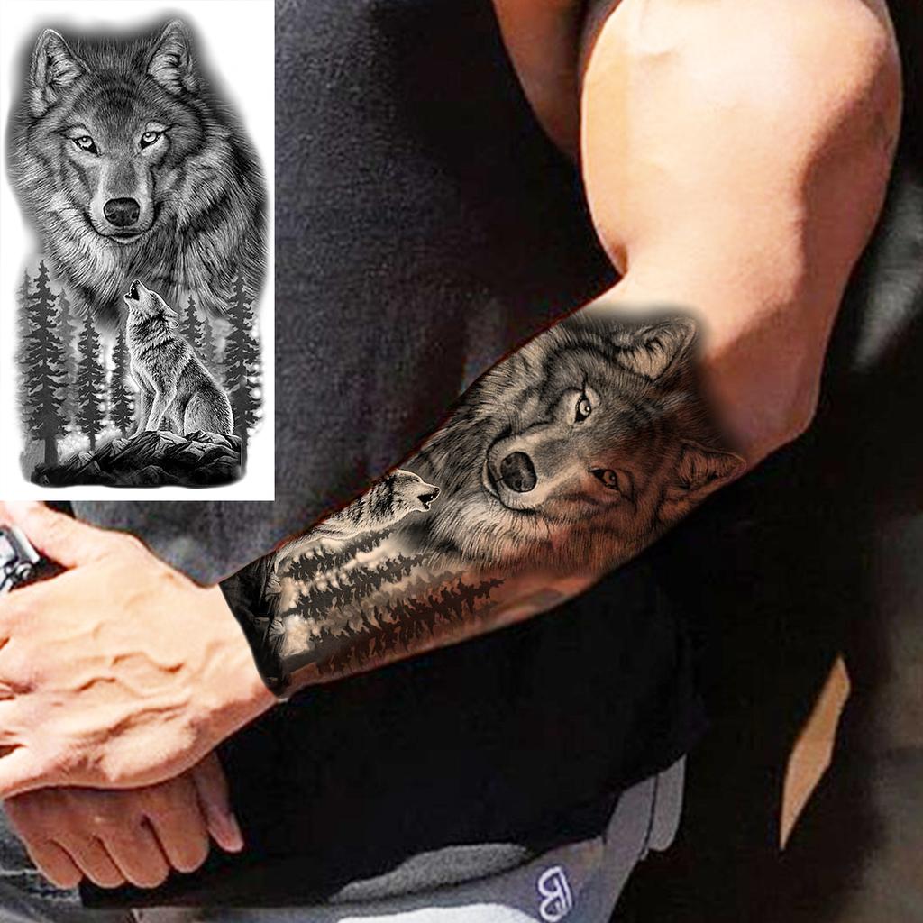 Scorpion Rose Flower Temporary Tattoos For Women Adults Realistic Vampire Wolf Scary Snake Crown Fake Tattoo Sticker Arm Tatoos