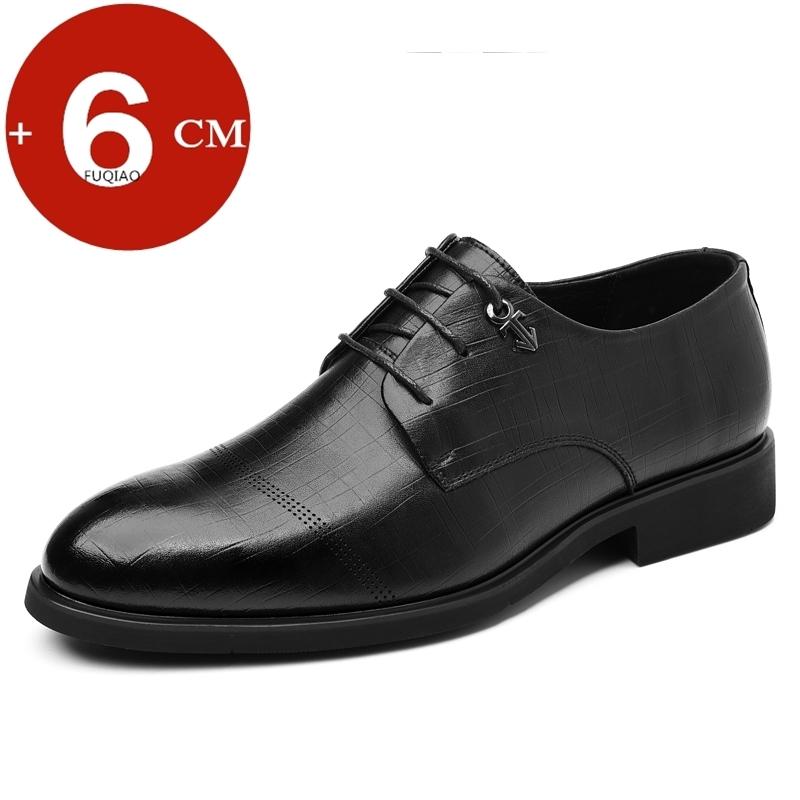 Men's Spring Business Dress Elevator Shoes Flat/6CM Height Increase Formal Office Shoes Comfortable Oxfords for Commuting Work