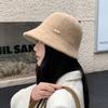 1Pc Autumn and Winter New Basin Hat Wool Blended Bucket Hat Women Show Small Face Versatile Fashion Irregular Wide Brim Warm Hat