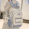 Color Block Backpack Large Capacity Ergonomic Multi-Layer School Bag for Middle High School Girls Students Travel