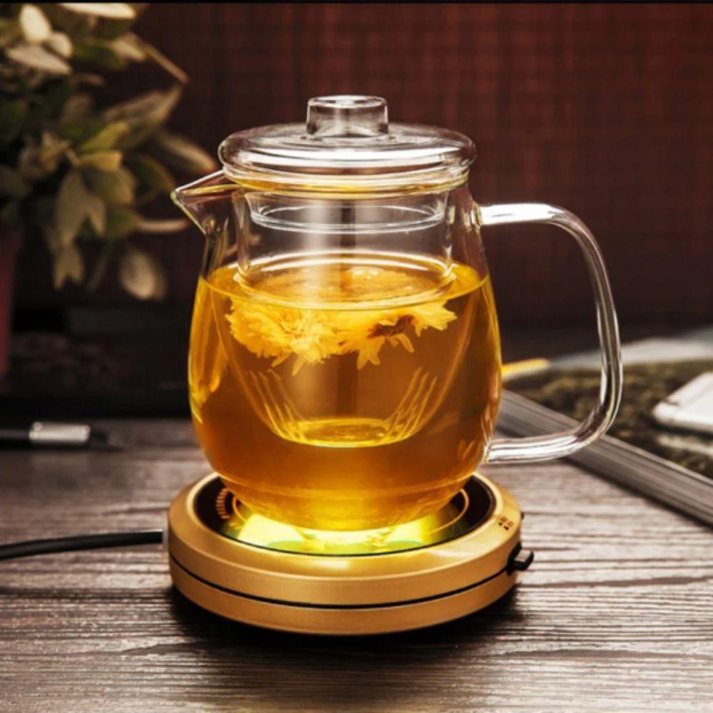 Transparent Glass Tea Pot Heat Resistant Flower Teapot Chinese Teawear Set Tea Infusion