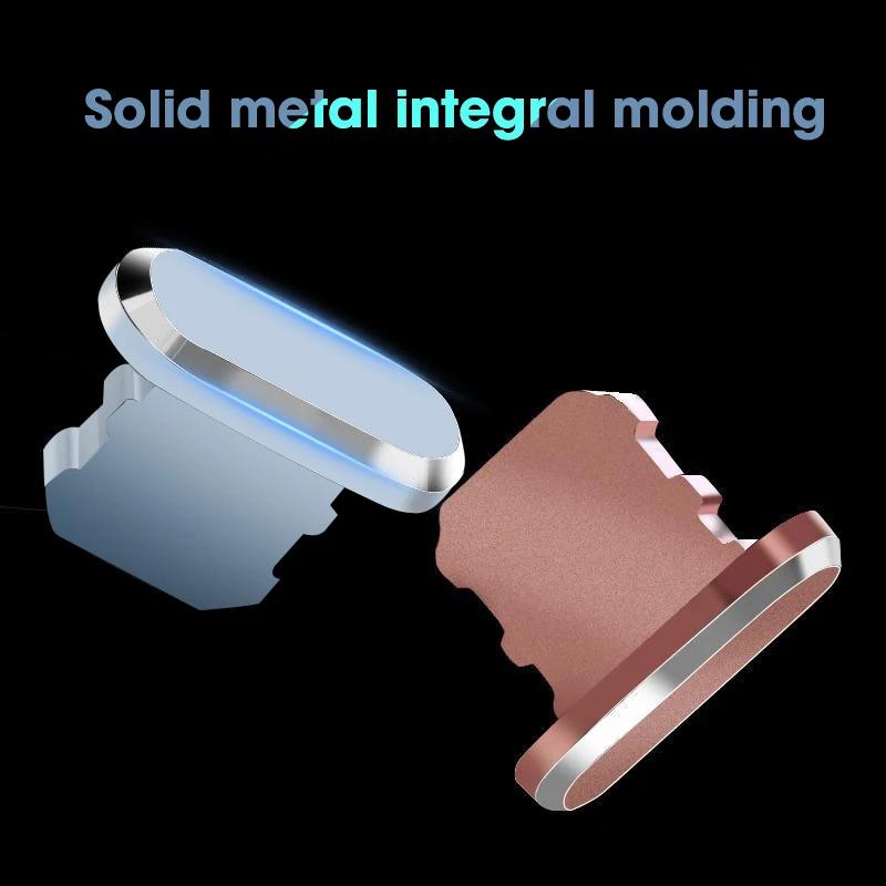 5/1Pcs IOS Metal Dustplugs For iPhone 12 13 14 Pro Max XR XS X 6 7 8 Plus Charging Port Dust Plug Protector Anti-Dirt Stopper