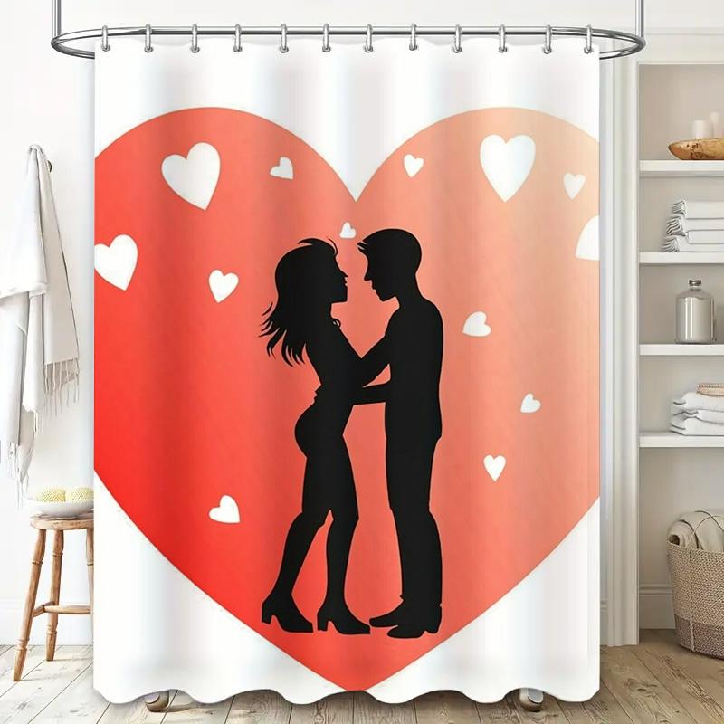 Romantic Couple In Heart Waterproof Shower Curtain