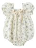 Girls Rompers Baby Coveralls Bodysuit Baby Clothes Short Sleeve Cute Stretch Ribbon Cotton Comfortable Ruffle Floral Summer Newborn 90cm [Maeau] #01